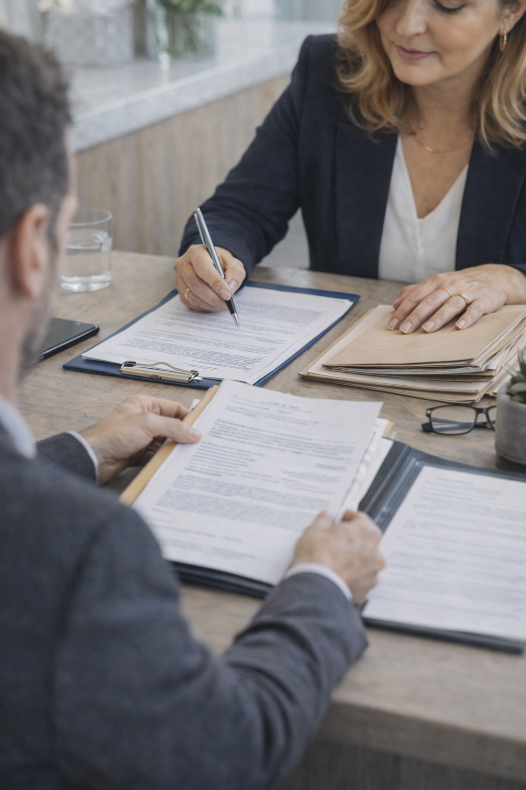 Family lawyer preparing legal documents and explaining next steps during a family law matter in South Australia